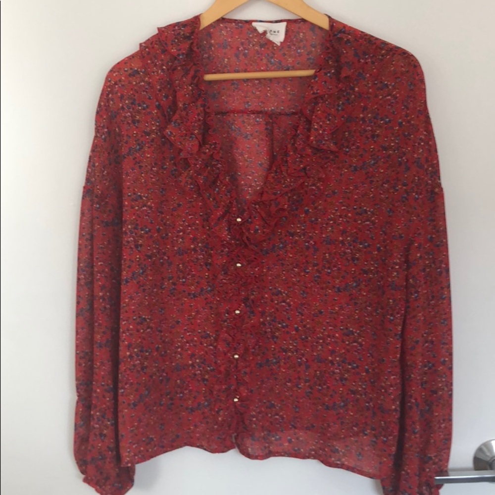 Sezane Red floral top